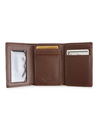 Royce New York Royce New York Tri-Fold Leather Wallet - Brown | Thumbnail 2