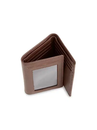 Royce New York Royce New York Tri-Fold Leather Wallet - Brown | Thumbnail 3