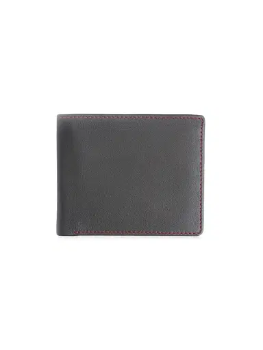 Royce New York Men's RFID Blocking Tri-Fold Wallet - Black Red | Thumbnail 1