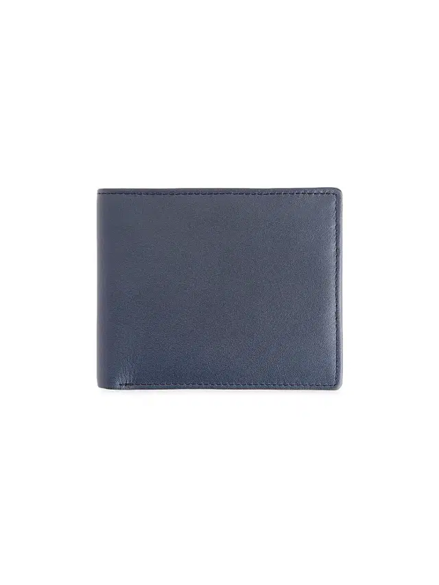 Royce New York Men's RFID Blocking Tri-Fold Wallet - Navy Orange