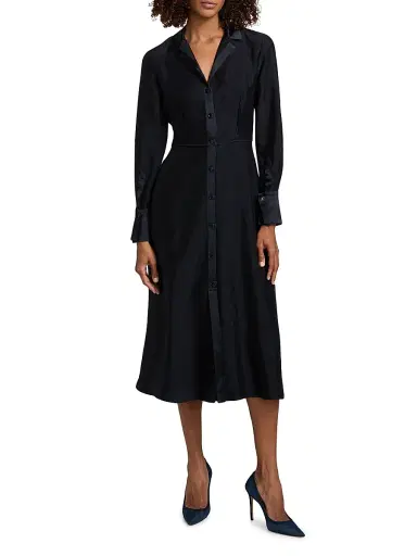 Jason Wu Collection Women's Washed Twill Midi-Shirtdress - Ultra Navy - Size 14 | Thumbnail 3 Jason Wu Collection Women's Washed Twill Midi-Shirtdress - Ultra Navy - Size 14 | Thumbnail 3