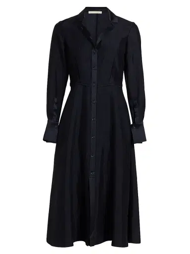 Jason Wu Collection Women's Washed Twill Midi-Shirtdress - Ultra Navy - Size 14 | Thumbnail 1 Jason Wu Collection Women's Washed Twill Midi-Shirtdress - Ultra Navy - Size 14 | Thumbnail 1