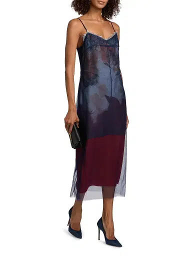 Jason Wu Collection Women's Shadow Floral Collage Slip Midi-Dress | Thumbnail 2 Jason Wu Collection Women's Shadow Floral Collage Slip Midi-Dress | Thumbnail 2