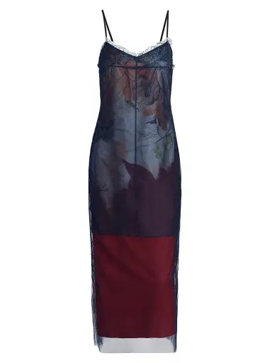 Jason Wu Collection Women's Shadow Floral Collage Slip Midi-Dress | Thumbnail 1 Jason Wu Collection Women's Shadow Floral Collage Slip Midi-Dress | Thumbnail 1