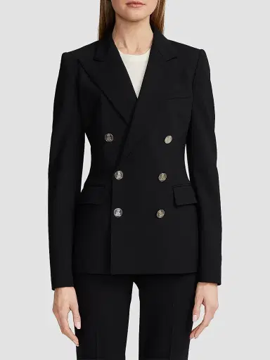 Ralph Lauren Collection Women's Camden Cashmere Double-Breasted Jacket - Black | Thumbnail 3 Ralph Lauren Collection Women's Camden Cashmere Double-Breasted Jacket - Black | Thumbnail 3