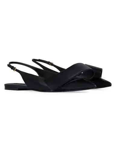 Givenchy Women's Twisted Ribbon Flat Slingbacks in Leather | Thumbnail 2 Givenchy Women's Twisted Ribbon Flat Slingbacks in Leather | Thumbnail 2