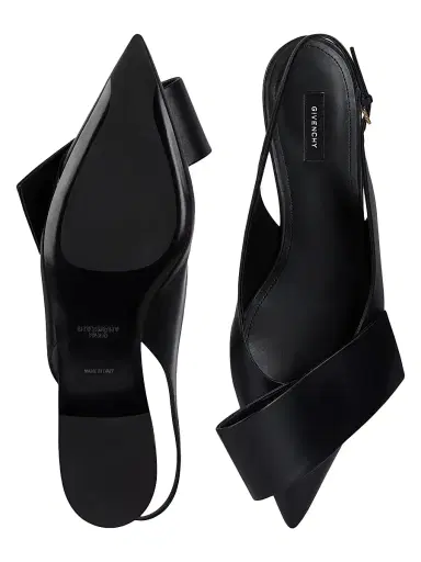 Givenchy Women's Twisted Ribbon Flat Slingbacks in Leather | Thumbnail 4 Givenchy Women's Twisted Ribbon Flat Slingbacks in Leather | Thumbnail 4