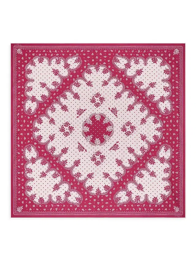 Givenchy Women's  Bandana in Cotton and Silk - Lipstick Pink