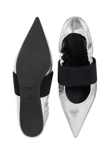 Givenchy Women's Crush Ballerinas in Wrinkled-Effect Metallic Leather | Thumbnail 5