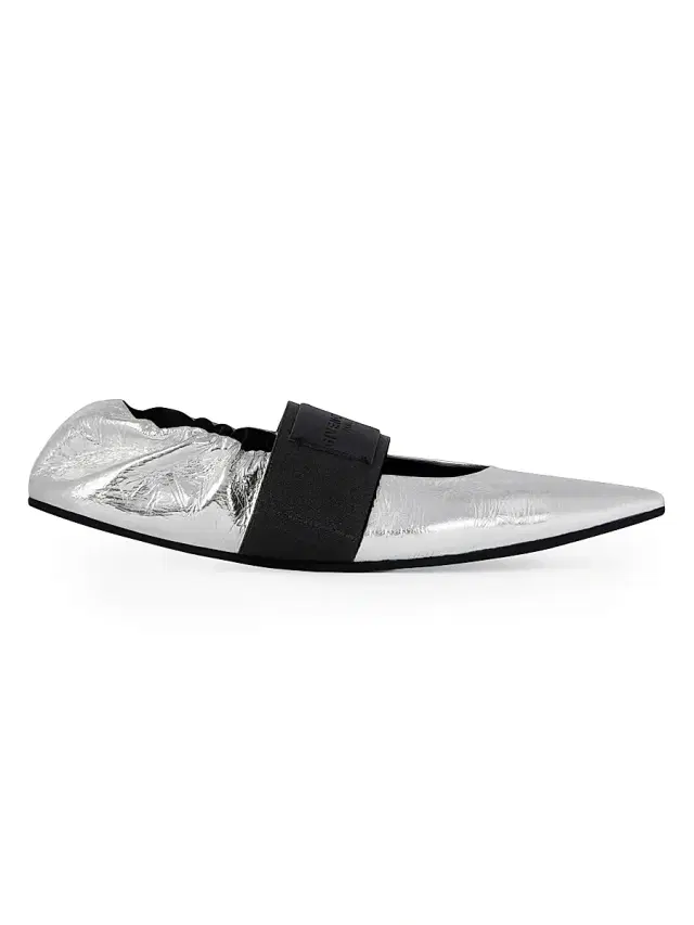 Givenchy Women's Crush Ballerinas in Wrinkled-Effect Metallic Leather - Silvery