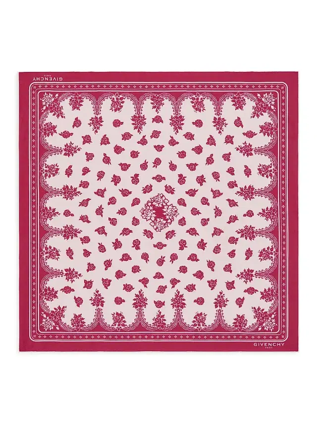 Givenchy Women's Bandana in Cotton and Silk - Lipstick Pink