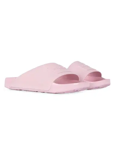 Givenchy Women's Label Slide Flat Mules in Patent Rubber - Light Pink | Thumbnail 2 Givenchy Women's Label Slide Flat Mules in Patent Rubber - Light Pink | Thumbnail 2
