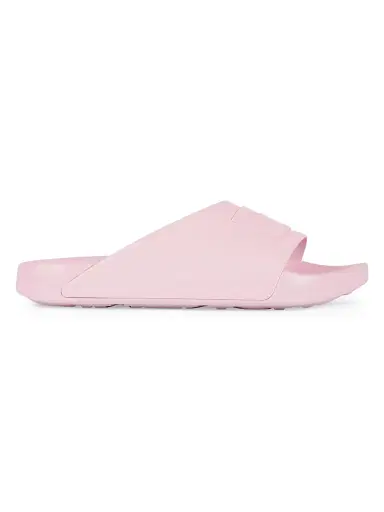 Givenchy Women's Label Slide Flat Mules in Patent Rubber - Light Pink | Thumbnail 1 Givenchy Women's Label Slide Flat Mules in Patent Rubber - Light Pink | Thumbnail 1