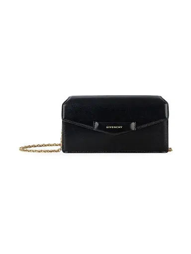 Givenchy Women's Antigona Wallet with Chain in Box Leather - Black | Thumbnail 1