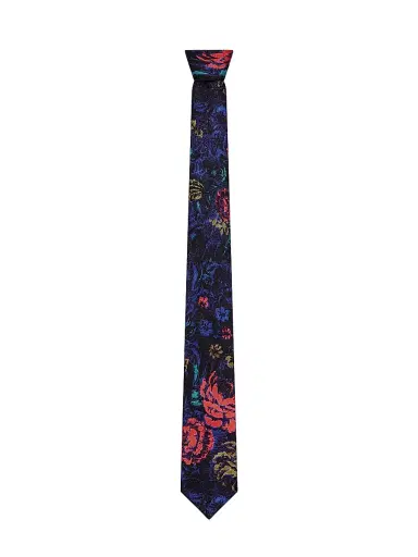 Givenchy Men's Tie in Silk with Floral Print - Navy | Thumbnail 1