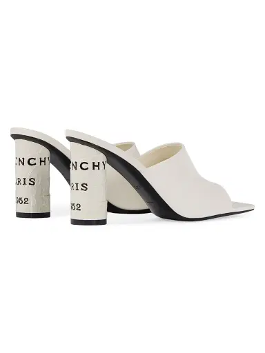 Givenchy Women's Tape Heeled Mules in Leather - Ivory - Size 11 | Thumbnail 4 Givenchy Women's Tape Heeled Mules in Leather - Ivory - Size 11 | Thumbnail 4