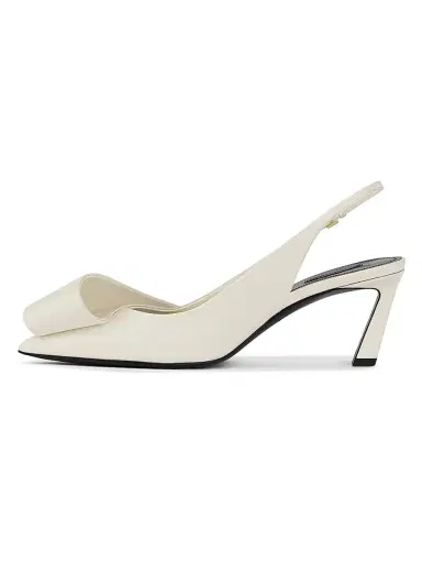 Givenchy Women's Twisted Ribbon Slingbacks Pumps in Leather - Ivory - Size 11 | Thumbnail 3 Givenchy Women's Twisted Ribbon Slingbacks Pumps in Leather - Ivory - Size 11 | Thumbnail 3