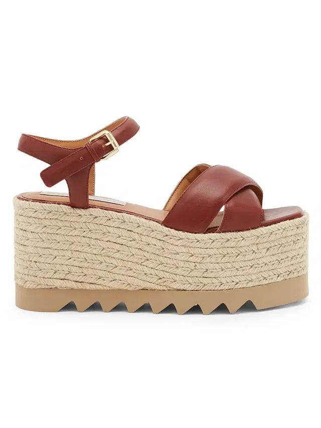 Stella McCartney Women's Elyse Espadrille Wedge Sandals - Natural Cherry