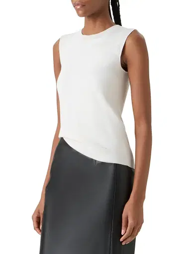 Akris Women's Stretch-Silk Knit Top - Ecru - Size 16 | Thumbnail 4 Akris Women's Stretch-Silk Knit Top - Ecru - Size 16 | Thumbnail 4