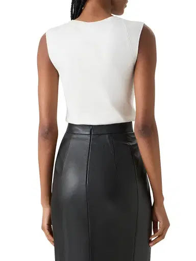 Akris Women's Stretch-Silk Knit Top - Ecru - Size 16 | Thumbnail 5 Akris Women's Stretch-Silk Knit Top - Ecru - Size 16 | Thumbnail 5