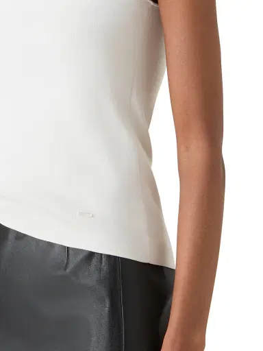 Akris Women's Stretch-Silk Knit Top - Ecru - Size 16 | Thumbnail 6 Akris Women's Stretch-Silk Knit Top - Ecru - Size 16 | Thumbnail 6