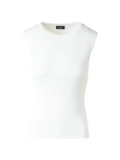 Akris Women's Stretch-Silk Knit Top - Ecru - Size 16 | Thumbnail 1 Akris Women's Stretch-Silk Knit Top - Ecru - Size 16 | Thumbnail 1