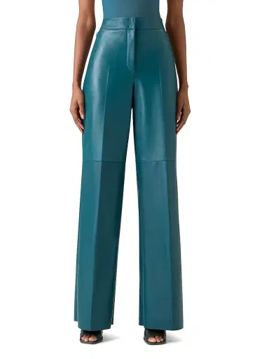Akris Women's Fior Leather Straight Pants | Thumbnail 3 Akris Women's Fior Leather Straight Pants | Thumbnail 3