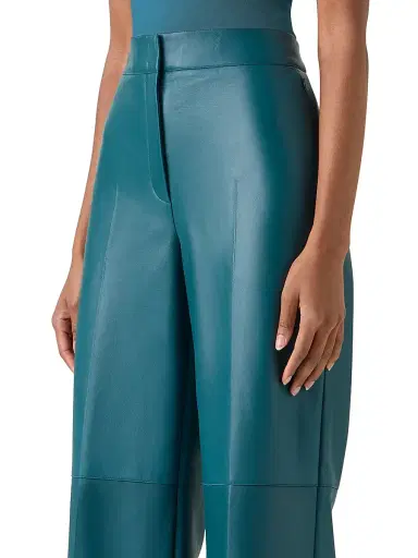 Akris Women's Fior Leather Straight Pants | Thumbnail 6 Akris Women's Fior Leather Straight Pants | Thumbnail 6