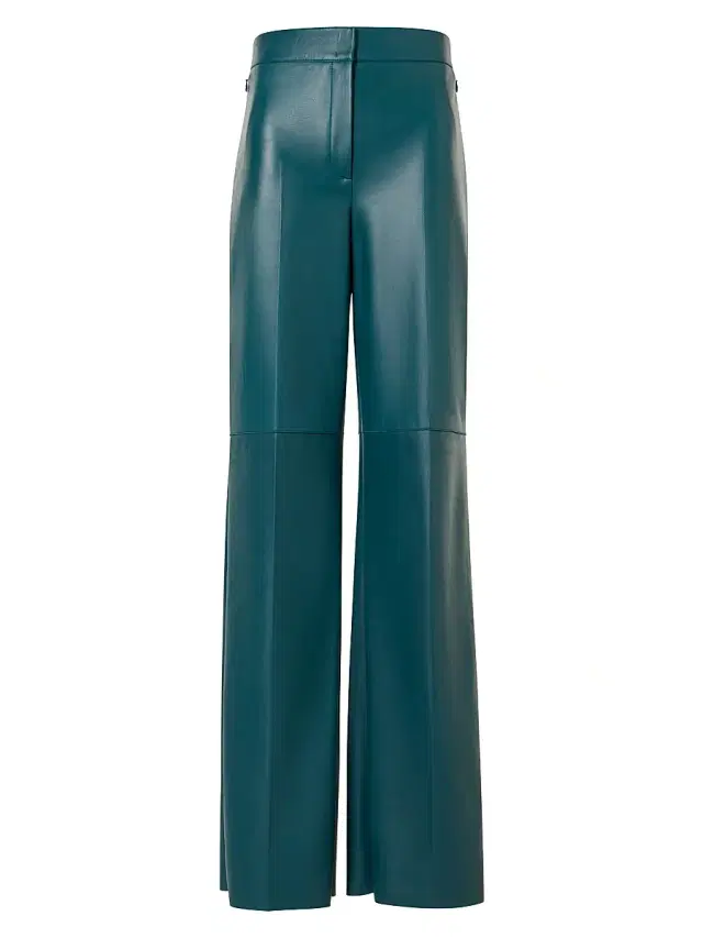 Akris Women's Fior Leather Straight Pants - Ottanio
