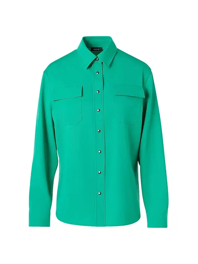 Women's Wool Gabardine Utility Shirt - Tourmaline