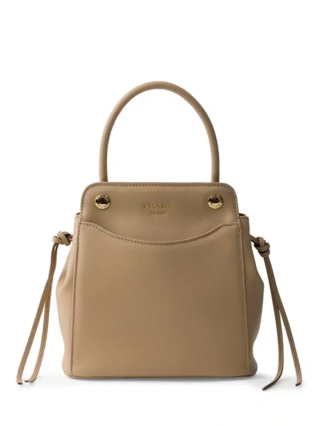 Women's Carry Mini Leather Top Handle Bag - Beige Khaki