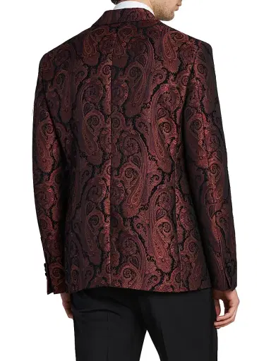 Etro Men's Milano Paisley Brocade Dinner Jacket - Burgundy - Size 46 | Thumbnail 5