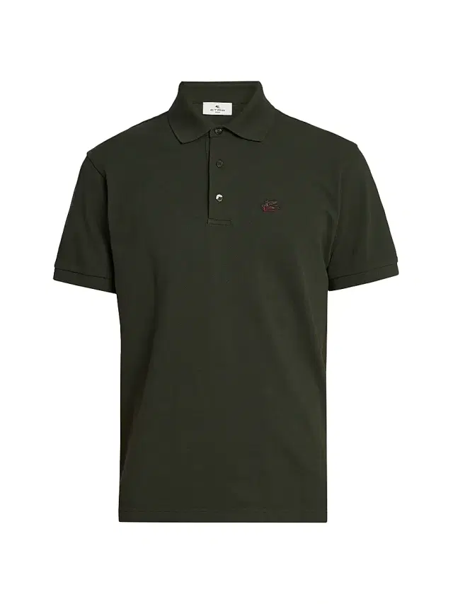 Men's Cotton Polo Shirt - Verde Oliva Scuro