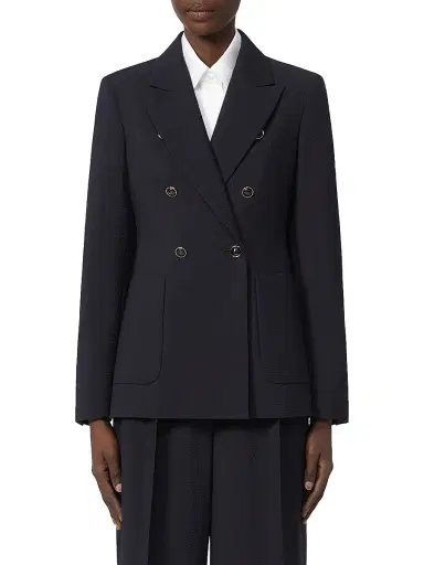 Max Mara Women's Wool Blend Seersucker Blazer | Thumbnail 2 Max Mara Women's Wool Blend Seersucker Blazer | Thumbnail 2