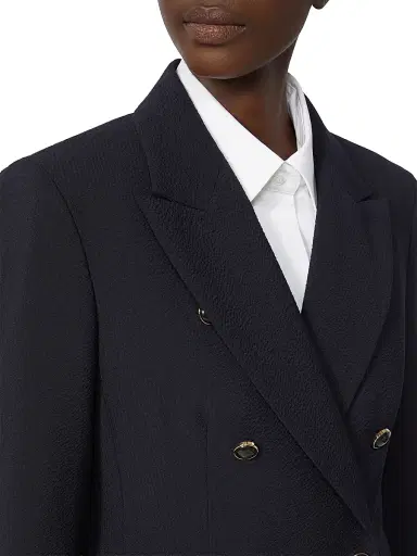 Max Mara Women's Wool Blend Seersucker Blazer | Thumbnail 4 Max Mara Women's Wool Blend Seersucker Blazer | Thumbnail 4