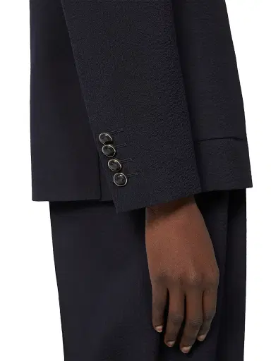 Max Mara Women's Wool Blend Seersucker Blazer | Thumbnail 5 Max Mara Women's Wool Blend Seersucker Blazer | Thumbnail 5