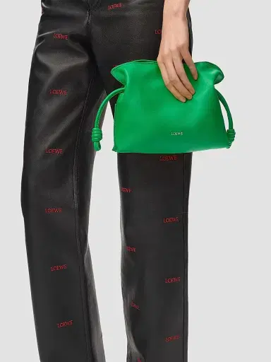 Loewe Women's Flamenco Coil Leather Clutch Bag - Clover Green | Thumbnail 3