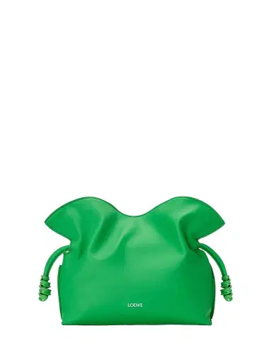 Loewe Women's Flamenco Coil Leather Clutch Bag - Clover Green | Thumbnail 1
