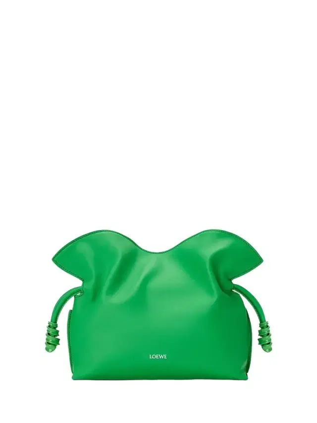 LOEWE Women's Flamenco Coil Leather Clutch Bag - Clover Green
