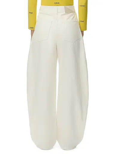 Loewe Women's Cotton Wide-Leg Jeans - White | Thumbnail 4 Loewe Women's Cotton Wide-Leg Jeans - White | Thumbnail 4