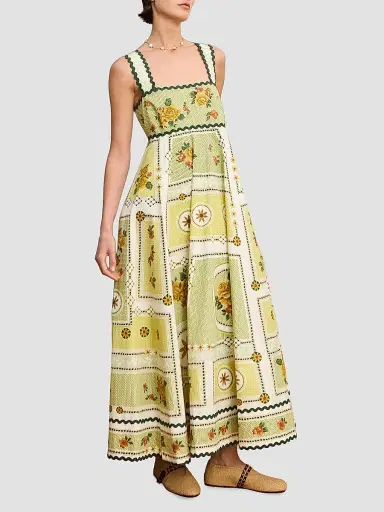 ALÉMAIS Women's Dixie Floral Cotton Summer Maxi Dress | Thumbnail 2