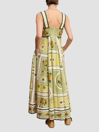 ALÉMAIS Women's Dixie Floral Cotton Summer Maxi Dress | Thumbnail 3