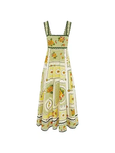 ALÉMAIS Women's Dixie Floral Cotton Summer Maxi Dress | Thumbnail 1