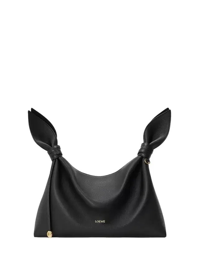 LOEWE Women's Scarf  Leather Shoulder Bag - Black