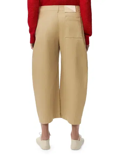 Loewe Women's Cotton Pleated Crop Trousers - Beige - Size 10 | Thumbnail 4 Loewe Women's Cotton Pleated Crop Trousers - Beige - Size 10 | Thumbnail 4