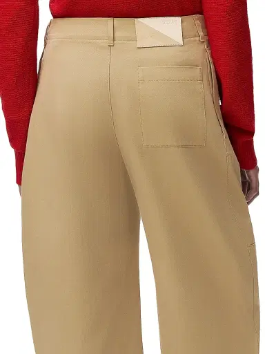 Loewe Women's Cotton Pleated Crop Trousers - Beige - Size 10 | Thumbnail 5 Loewe Women's Cotton Pleated Crop Trousers - Beige - Size 10 | Thumbnail 5