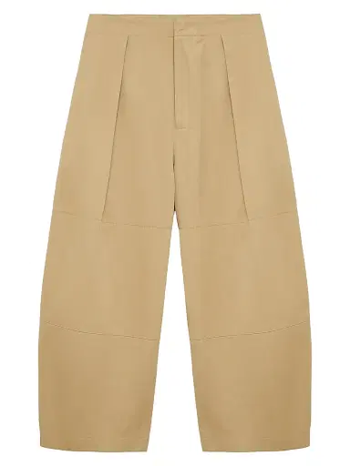 Loewe Women's Cotton Pleated Crop Trousers - Beige - Size 10 | Thumbnail 1 Loewe Women's Cotton Pleated Crop Trousers - Beige - Size 10 | Thumbnail 1