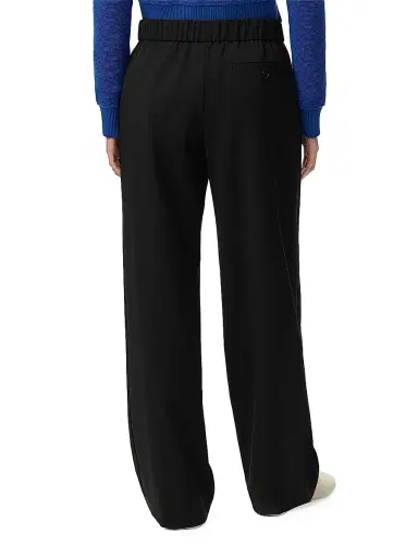 Loewe Women's Pleated-Front Logo-Waist Wool-Blend Trousers - Black - Size XL | Thumbnail 4 Loewe Women's Pleated-Front Logo-Waist Wool-Blend Trousers - Black - Size XL | Thumbnail 4