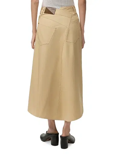 Loewe Women's Denim Asymmetric-Hem Midi Skirt - Beige - Size 12 | Thumbnail 4 Loewe Women's Denim Asymmetric-Hem Midi Skirt - Beige - Size 12 | Thumbnail 4