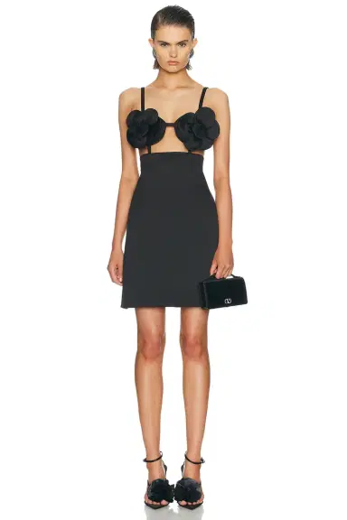 Marc Jacobs Satin Daisy Applique Dress | Thumbnail 1